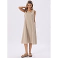 thumbnail image 5 of DARING DIVA Plaid Sleeveless Loose Fit Tank Midi Dress X-Large Brown, 5 of 8