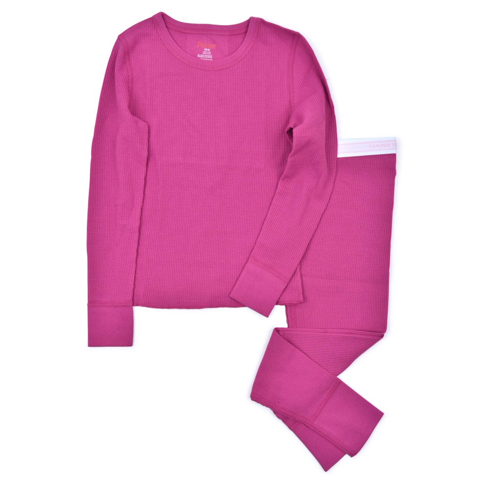 Hanes Hanes Girls Waffle Thermal Underwear 2 Piece Set, Sizes XSL