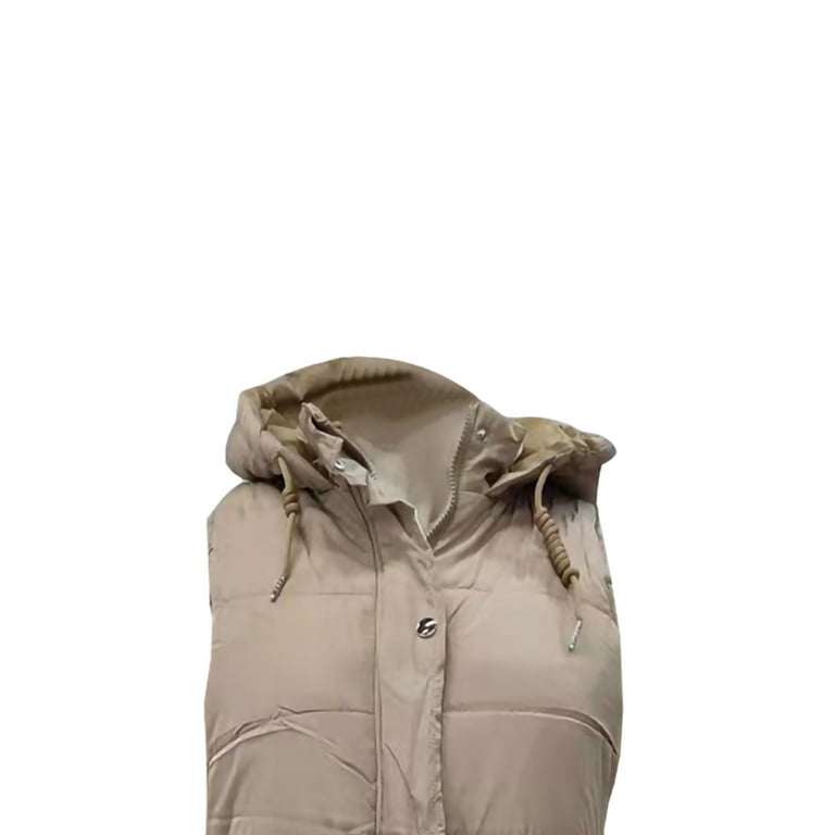 Women s Padded Gilets Parka Jacket Winter Waistcoat Outerwear Sleeveless Puffer Vests Thick Hooded Long Quilted Body Warmer Coat