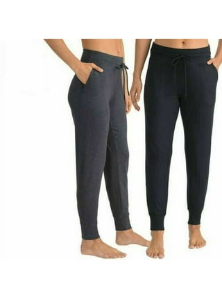 Lole Ladies' Relaxed Fit Lounge Jogger Pants 2-Pack, Black/Gray