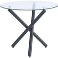 thumbnail image 6 of 36" Round Glass Dining Room Table with Glass Top and Chrome Legs for Kitchen and Dining, Modern Compact Round Dinner Table for Apartment Small Spaces (Silver), 6 of 10
