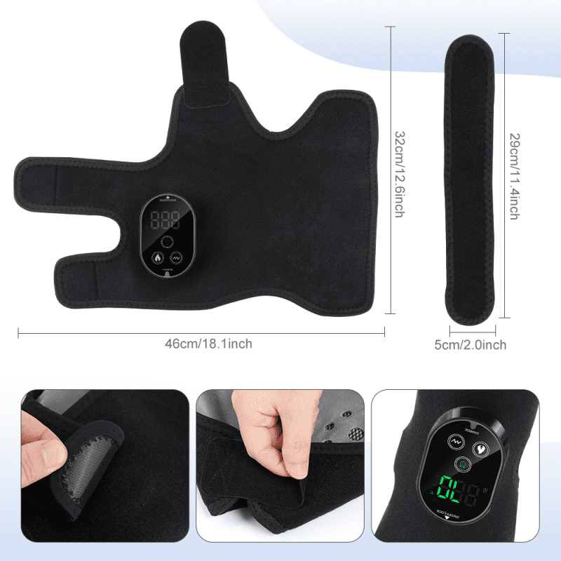 2PCS Heating Foot Massager, Wireless Ankle Brace Wrap with 3000mAh Battery, Cordless Ankle Heating Pad, 6 Heat & 3 Vibration Modes, Dual Motor, Type-C 2PCS Charging, Portable for Home Travel