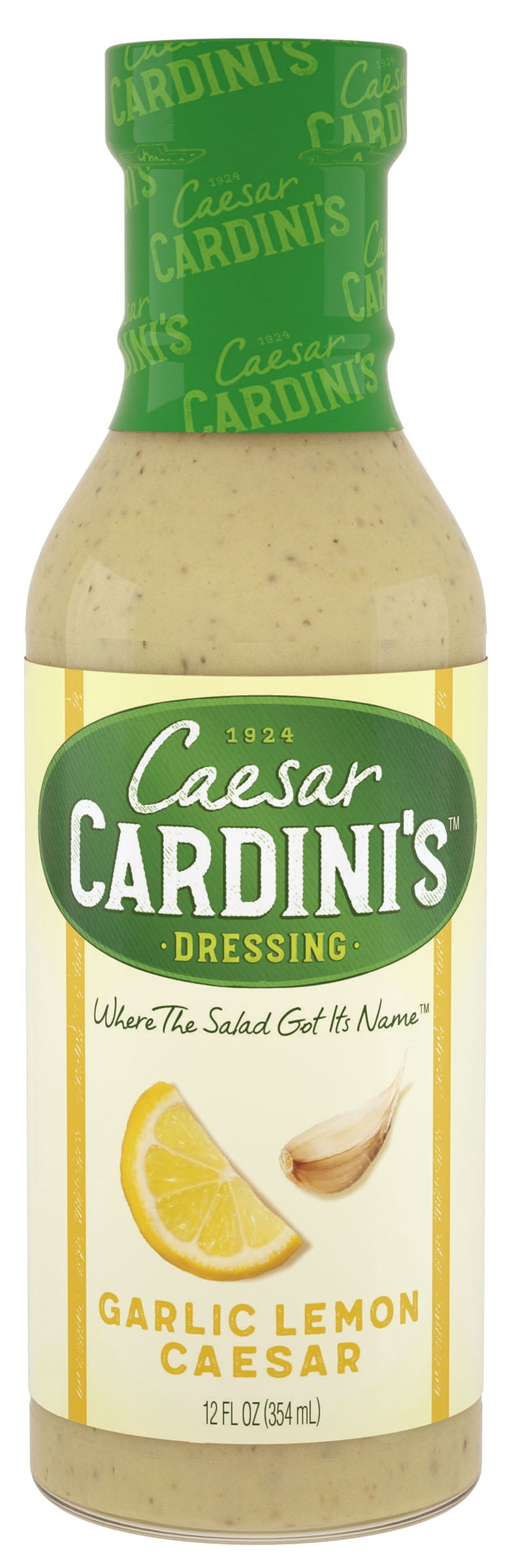 Cardini's Garlic Lemon Caesar Dressing, 12 fl oz, (Pack of 6)