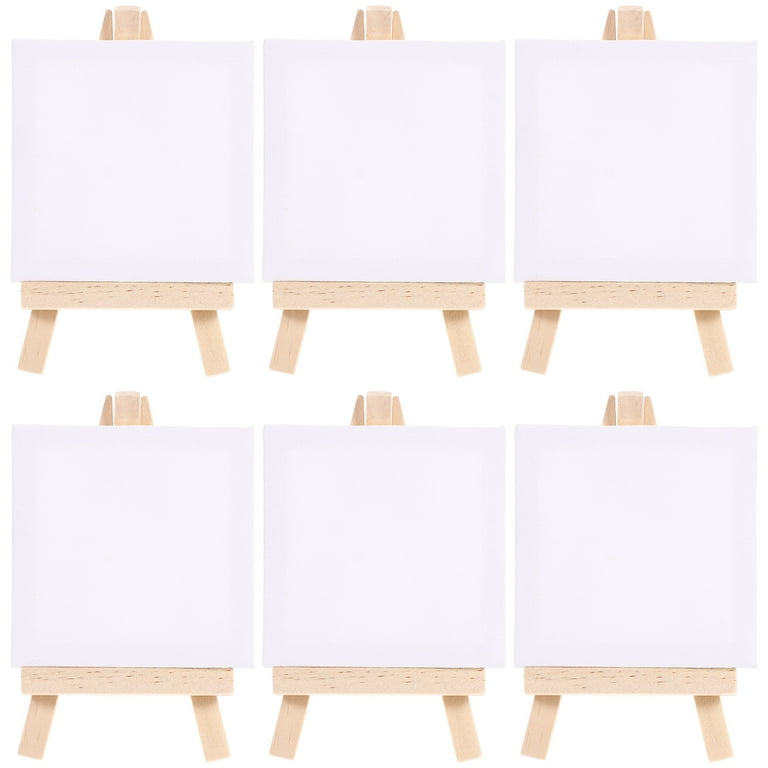 12 Sets Mini Easels with Canvas Boards Art Easel Stands with Canvas Easel  Stands