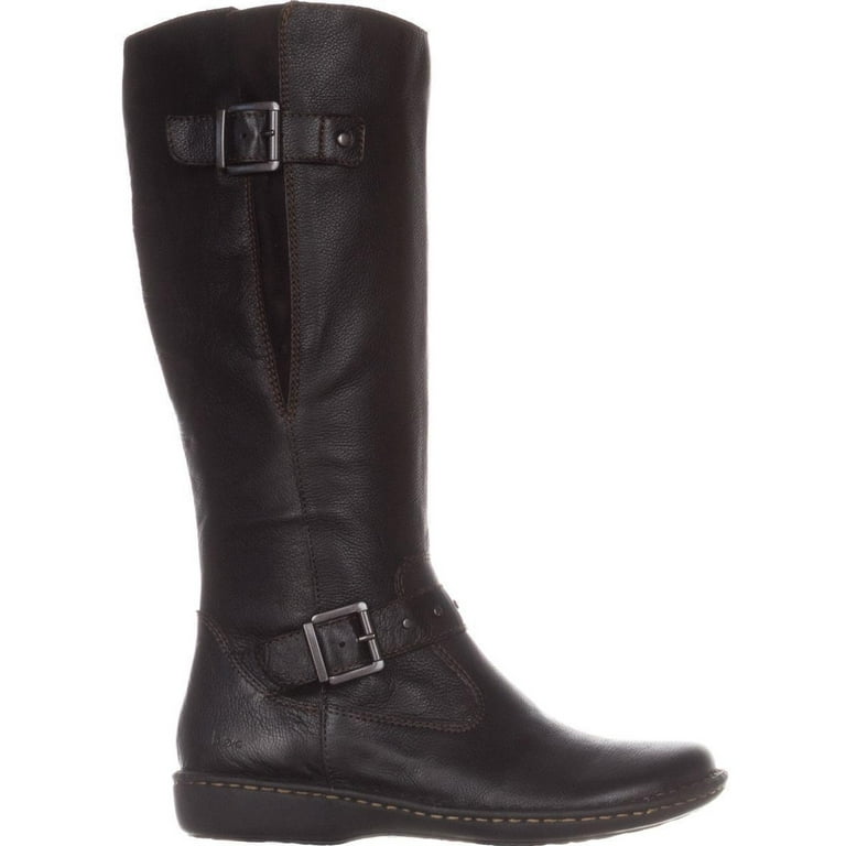 Womens B.O.C. Born Austin Wide Calf Flat Comfort Boots Black 9 US 40.5 EU Walmart
