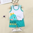 thumbnail image 2 of Yievot 2 Piece Toddler Baby Boy Sets Clothes Cotton Dinosaur Printed Sleeveless Tee and Shorts Set Baby Boy Gifts 6 Months-6 Years 2024 Baby Boy Clothes on Clearance, 2 of 3