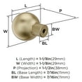 thumbnail image 5 of Amerock Collet 1-1/8 inch (29mm) Diameter Golden Champagne Cabinet Knob, 5 of 5