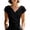 F-21Black, variant on ZHOGXU Women's Blouse Summer V Neck Short Sleeve Solid Color Lightweight Comfortable Elegant Tee Top For Everyday Wear,Pink,S