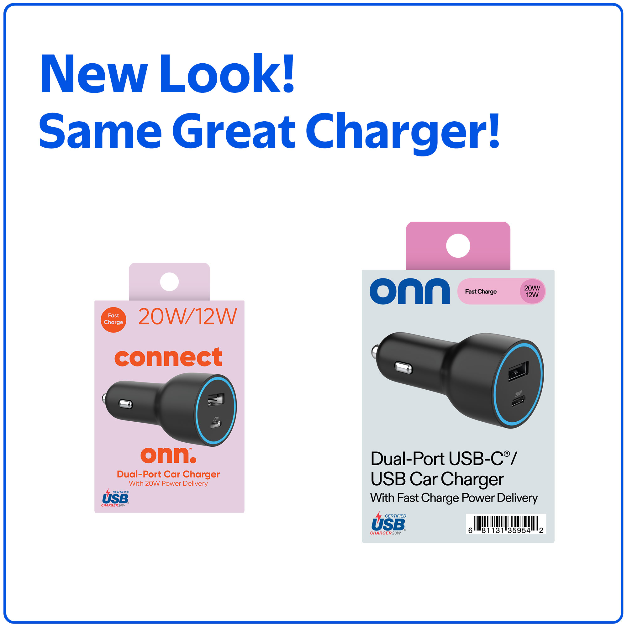 Onn 32W Dual USB-C and USB-A Car Charger, Black photo 8