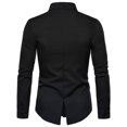 thumbnail image 1 of Camisas de blusa superior casual de gran tamaño con botones sólidos de manga larga para hombres de moda Pompotops oipoqjl28930, 1 of 3