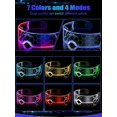 thumbnail image 4 of 2 pares de gafas con visera Led, gafas futuristas de 7 colores, gafas con 4 modos de iluminación, gafas luminosas de panal para niños y adultos, 4 of 5
