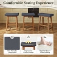 thumbnail image 4 of Yaheetech Set of 3 Farmhouse Counter Height Bar Stools, Padded Backless Seats, Dark Gray, 4 of 8