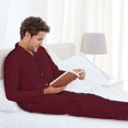 thumbnail image 6 of Fotbe Maroon Pattern Long Sleeve Pajama Set for Men,Sleepwear Set,2-piece Loungewear Set,Soft PJs Comfy Nightwear with Pockets-, 6 of 7