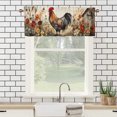 thumbnail image 3 of Farmhouse Rooster Kitchen Window Curtain Valance Rustic Farm Flowers Wooden Barn Retro Country Window Valance for Bedroom Bathroom Living Room Dining Room Valances Set 54 by 18 in, 1 Panel, 3 of 6