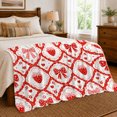 thumbnail image 6 of YShenghong Vintage Strawberries And Bows In Lace Frames Printed Flannel Blanket, 6 of 7