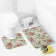 thumbnail image 4 of Flower Pattern Bathroom Rugs Set 2 Pieces, Bathroom Set - Quick Drying Bath Mat And U-Shaped Toilet Rug, Water Absorbent Bath Carpet For Bedroom Floor Living Room, Machine Washable, 4 of 6