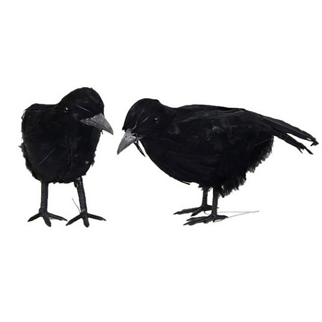JJKBVCLO Oiseaux Noirs Réalistes pour Jardin Maison Halloween