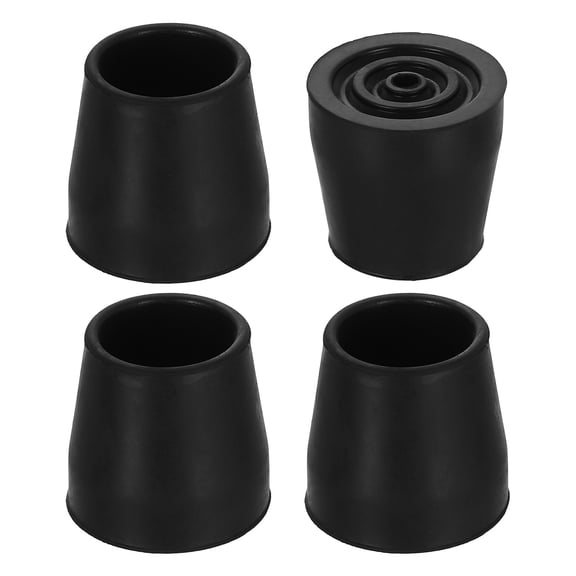 Uxcell 4 Pack Replacement Feet for Shower Chair Bath Seat, 1-3/32" ID Heavy Duty Non Slip Rubber Suction Cup, Feet Chair Leg Caps for Shower Stools and Transfer Bench, Black