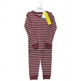 thumbnail image 2 of Hudson Baby Child Cotton Pajama Set, Burgundy Stripe, 7 Years, 2 of 4