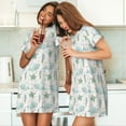 thumbnail image 4 of Picia Whale And Turtle Pattern Women’s Nightdress – Casual Short-sleeved Loose-Fit Sleepwear, Soft Cotton Short-Sleeve Sleep Shirt for Relaxation & Comfort, 4 of 6
