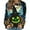 Green, variant on Censtreet Women's Halloween Figure Graphic Print Sweatshirt Round Neck Long Sleeve Contrast Color Graffiti Pullovers