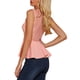 thumbnail image 4 of INSPIRAR CHIC Blusa sin mangas de encaje transparente con peplum y cuello redondo para mujer XL Rosa claro, 4 of 8