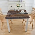 thumbnail image 3 of BANET Square fitted tablecloth, Old Door of Photo Print, , indoor/outdoor dining table cover, for square table Brown White, 3 of 7