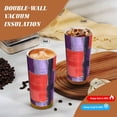 thumbnail image 4 of Stainless Steel Coffee Cup 7.7×2.6×3.5in Tapered Design Nylon Woven Wrist Strap Portable Durable Cup Bottom With Non-Slip Sticker Palevioletred Checked Hand-Drawn Sketch_4, 4 of 8