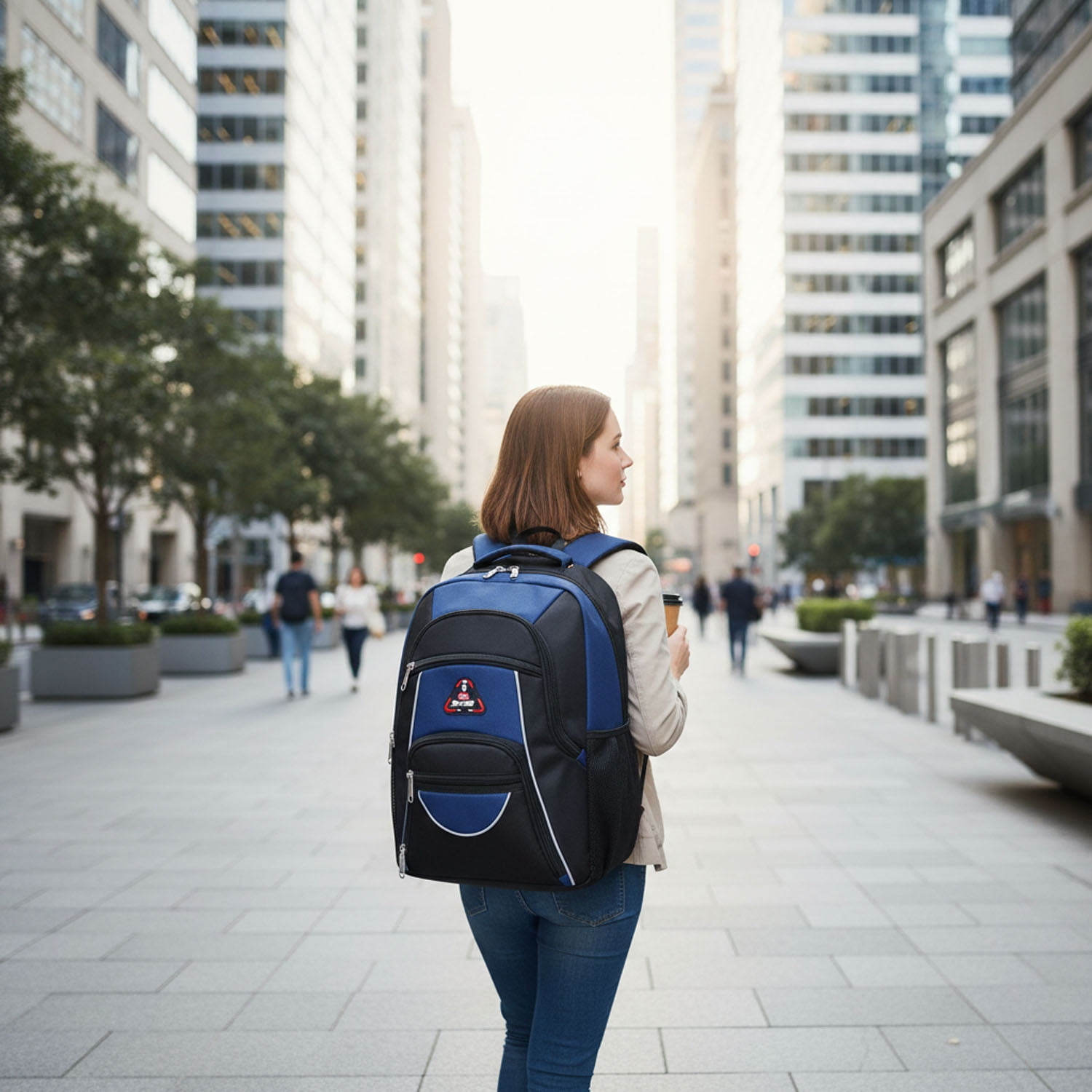 Extra Large Travel Backpack with Laptop Pocket,35L Lightweight Travel Work College School Bag for Men and Women,Navy,06512
