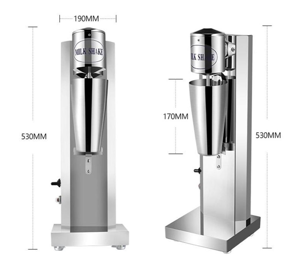 PreAsion Milkshake Machine Single Head Milk Tea Drinks Mixer Stainless Steel