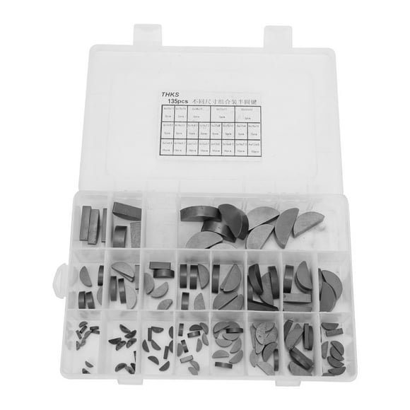 135 Pcs Woodruff Key Flywheel Pulley Crank Way Key Assortment Kit for Multiple Purpose