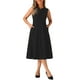 thumbnail image 1 of Vestidos Notch V Neck INSPIRE CHIC para Mujeres, Elegante Vestido A-Line para Oficina con Bolsillos XS Negro, 1 of 5