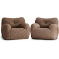thumbnail image 6 of Bean Bag Chair, Filled Beanbag Chair for Living Room, Stuffed Beanbag Chairs, Comfy Bean Bag Chairs with Filling (Teddy Fabric in Coffee Set of 2, 39.37" D×37" W×27.56" H), 6 of 18
