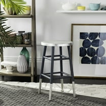 SAFAVIEH Kenzie Iron Silver Dipped 24" Counterstool, Grey