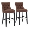 thumbnail image 2 of WestinTrends Hayes 29" Upholstered Wood Bar Stool with Tufted Back (Set of 2), Black/Brown, 2 of 10