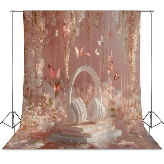 Butterfly Dancing Backdrop Background for Photography Photo Booth Backdrop for Photoshoot Background Screen Video Recording Parties Curtain