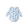 thumbnail image 3 of Gureui Infant Girls Boys Romper, Spring Long Sleeve Printed Triangle Bodysuit, 3 of 9