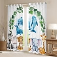 thumbnail image 2 of Feelyou Blue Ocean Dolphin Black Out Curtains for Child, Kawaii Hippo Elephant Curtains Pack of 2 (42x63 Each), Jungle Animal Party Bedroom Curtains, Curtains and Drapes Decor, 2 of 6