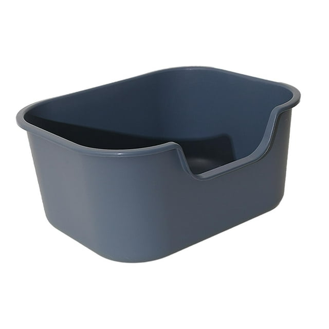 DOLITY Cat Litter Box Sand Box Container Cat Sand Box Portable Pet Bedpan Kitten Toilet gray