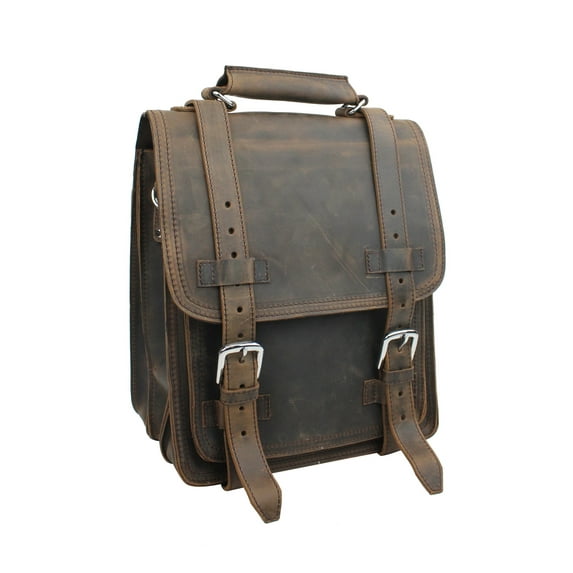 Heavy Duty Full Leather Backpack with Front Pocket L62.DV