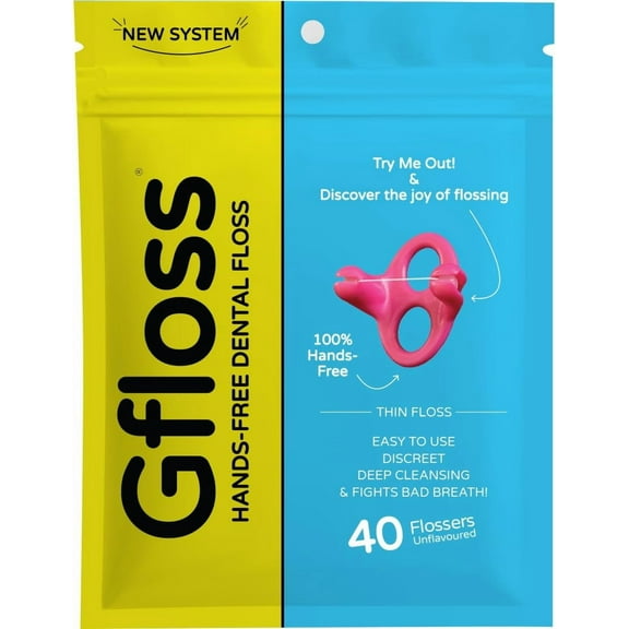 Hands-Free Dental Floss - 40 Count - Easy to Use & Discreet Flossers for Adults | Travel Floss | Thin Soft Floss | Unwaxed Unflavored | PFAS-Free Oral Care