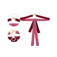 thumbnail image 3 of INSPIRE CHIC Women's Velvet Bow Brooch Tie Neck Band Ties with Beads Decor Red, 3 of 5