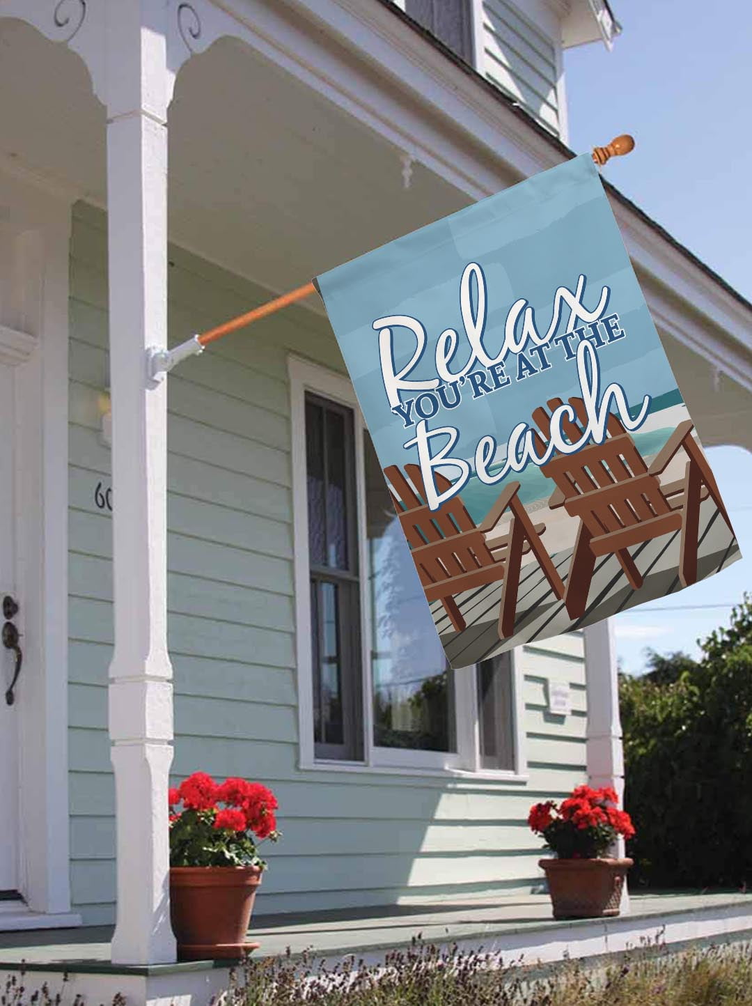 ThisWear Beach Home Decor Relax You're at The Beach House Flag Beach Yard Flag Vertical House Flag Multi
