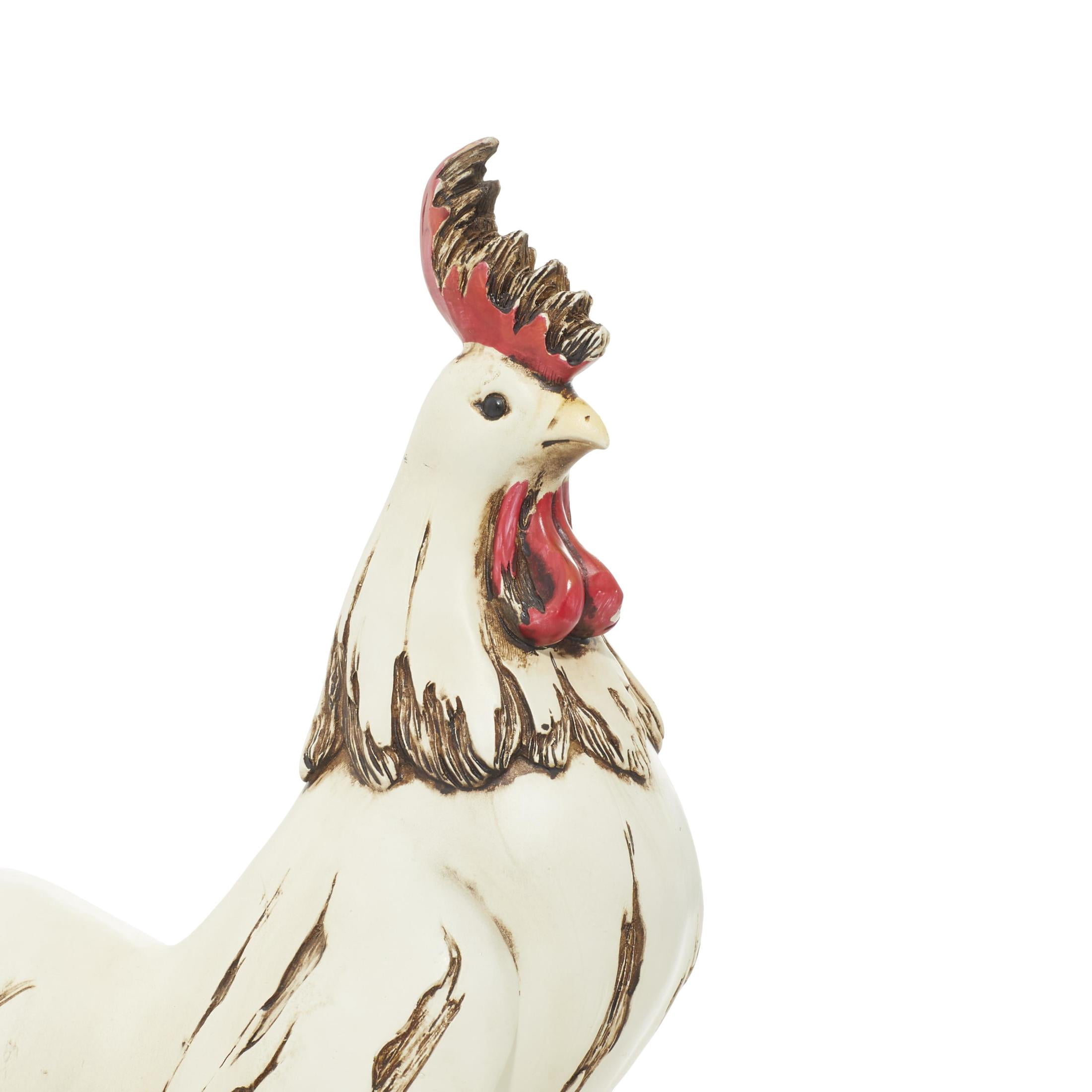 DecMode 15" Indoor Outdoor Rooster Garden Sculpture