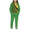 thumbnail image 2 of DISNIMO Green Jamaica Hoodie Sets for Boys Hoodies Sets Kids Hoodies And Sweat Pants Boys Hoodies Size 8-9 Set Kids Clothes Boy 2 Piece Outfit Hoodie Drop Shoulder Pullover Hoodies, 2 of 7