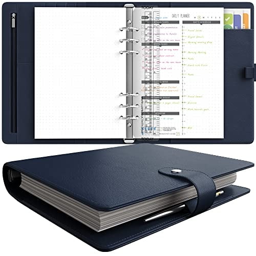 Organizador Carpeta A5 Lux Productivity Agenda 2023 Sin Fecha Piel Sintética Azul