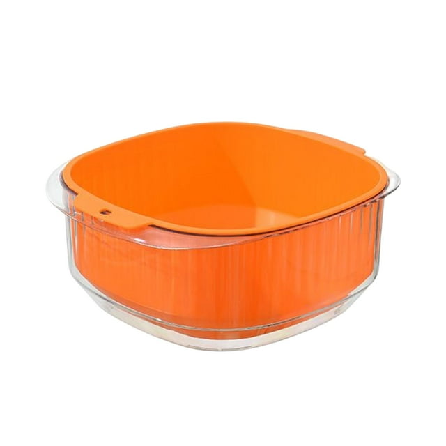 Cesta de drenaje para frutas, cuenco colador, cuenco para lavar, colador grande para arroz Naranja