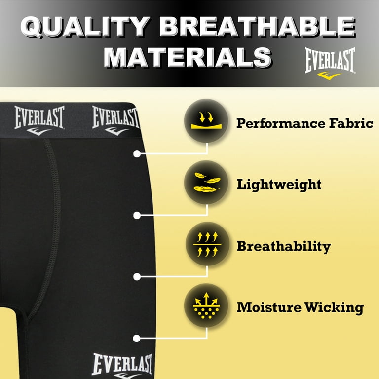 Everlast Mens Boxer Briefs Active Performance Breathable Underwear for Men,  6-Pack 