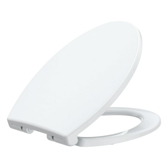 Roromall Round Elongated Toilet Seat, Soft Close Hinge Magnetic Non-Slip Seat Toilet Lid, Quick-Release Function American Standard Toilet Seat, White