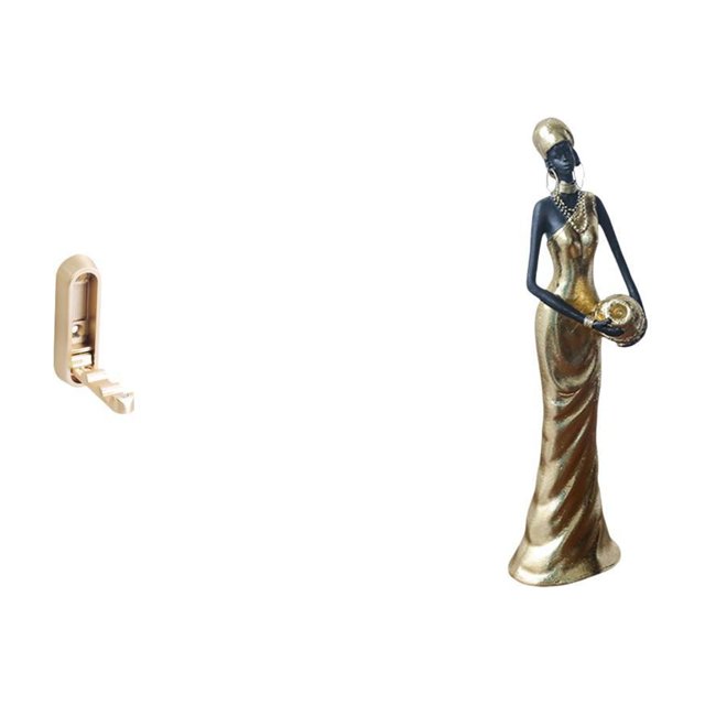 Organizador De Pared Plegable Con Perchero Decorativo De Estatua De Mujer Tribal Africana Para Baño, Armario, Decoración Rústica, Toallas, Batas.